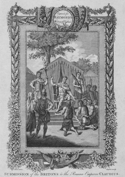 Sumisión de los britanos al emperador romano Claudio, c1787 de Unbekannt