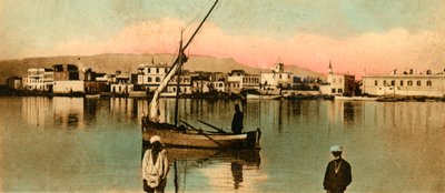 Suez - Vista de la ciudad durante las aguas altas, c1918-c1939 de Unbekannt