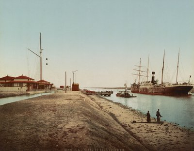 Canal de Suez en El Qantara, c.1900 de Unbekannt