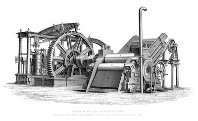 Ingenio azucarero y máquina de vapor, 1866 de Unbekannt