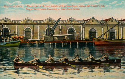 Almacén de azúcar en canoa, río San Juan, Matanzas, Cuba, c. 1920s de Unbekannt