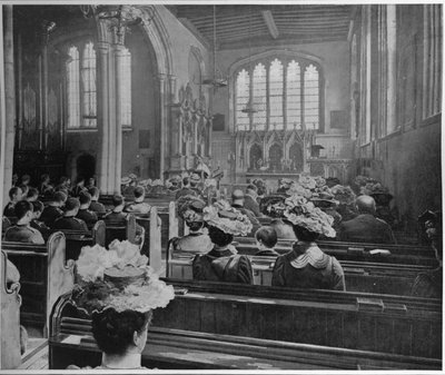 Servicio matutino dominical en la Iglesia de San Pedro ad Vincula, Londres, c1903 de Unbekannt