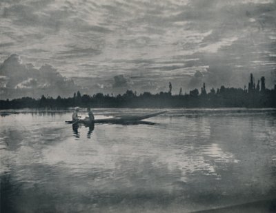 Atardecer en el lago Dal, Cachemira, 1936 de Unbekannt
