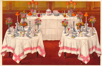 Mesas de cena con buffet, c1907 de Unbekannt