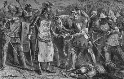 Rendición del Rey de Francia en Poitiers, septiembre de 1356, c. 1880 de Unbekannt