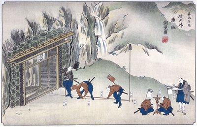 Topografía de la entrada a una mina, Japón, c 1850 de Unbekannt