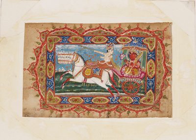 Surya, el dios del sol, en un carro tirado por siete caballos, principios del siglo XIX de Unbekannt