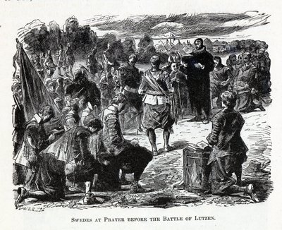 Suecos en oración antes de la Batalla de Lützen de Unbekannt