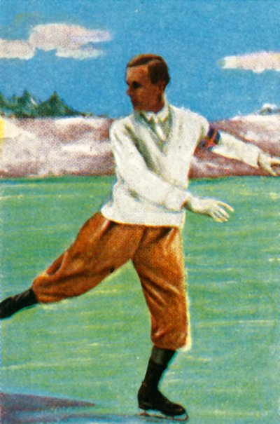 Patinador artístico sueco Gillis Grafström, 1928 de Unbekannt
