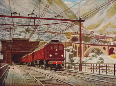 Expreso suizo saliendo del túnel de San Gotardo de Unbekannt