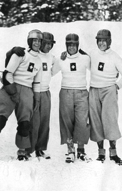 Equipo suizo de bobsleigh de cuatro hombres, Juegos Olímpicos de Invierno, Garmisch-Partenkirchen, Alemania, 1936 de Unbekannt