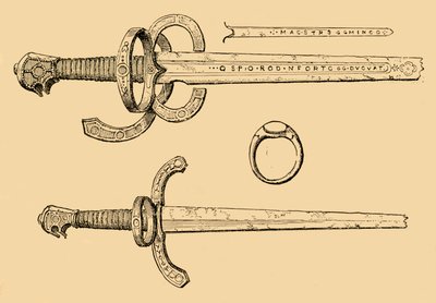 Espada, daga y anillo del rey Jacobo IV, de Escocia, 1897 de Unbekannt