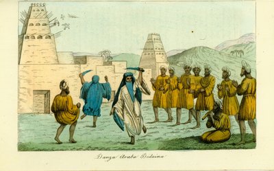 Danza de la espada por árabes beduinos nómadas cerca del valle de los reyes en Tebas por Giovanni Battista Belzoni de Unbekannt