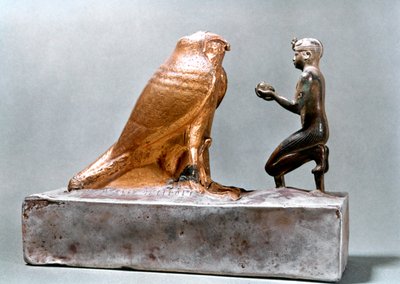 Taharqa frente al halcón Hemen, Antiguo Egipto, siglo VII a.C. de Unbekannt