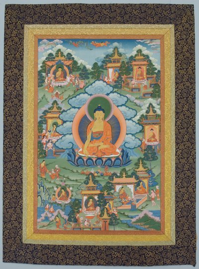 Tangka con Buda, siglo XIX de Unbekannt