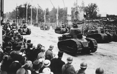 Tanques en el gran desfile de la victoria, París, Francia, 14 de julio de 1919 de Unbekannt