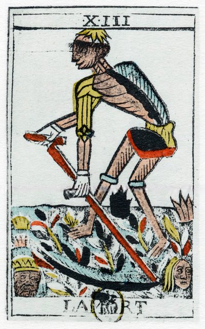 Carta del Tarot de la Muerte, el segador, Tarot de Noblet, siglo XVII de Unbekannt