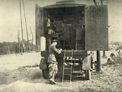 Camión de intercambio telefónico adjunto a la sección de globos de cometa de la R.A.F., 1919 de Unbekannt