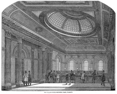 Sala de recuento, Banco Nacional de Escocia, Glasgow, c1860 de Unbekannt