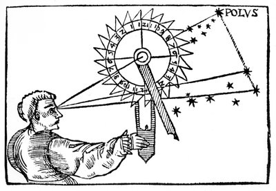 Contando el tiempo por la noche usando un nocturlabio, 1539 de Unbekannt