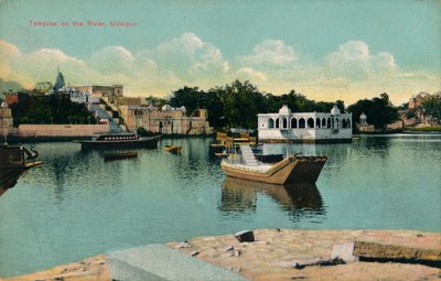 Templos en el Río, Udaipur, c. 1900 de Unbekannt
