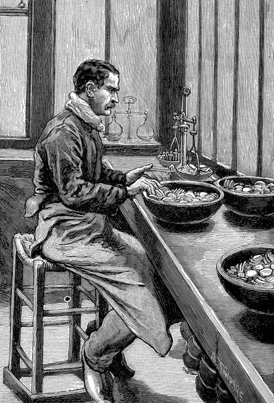 Prueba del peso de las piezas de oro, Casa de la Moneda de París, 1892 de Unbekannt