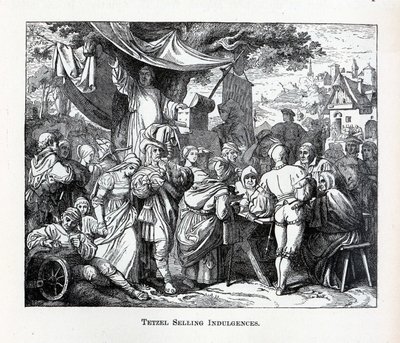 Venta de indulgencias por Tetzel, 1882 de Unbekannt