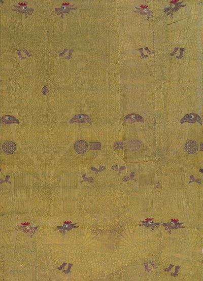 Textil, motivos de pájaros, dragón y palmeta, italiano, siglos XIII-XIV de Unbekannt