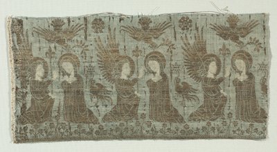 Fragmento textil con la Anunciación, 1370-1400 de Unbekannt