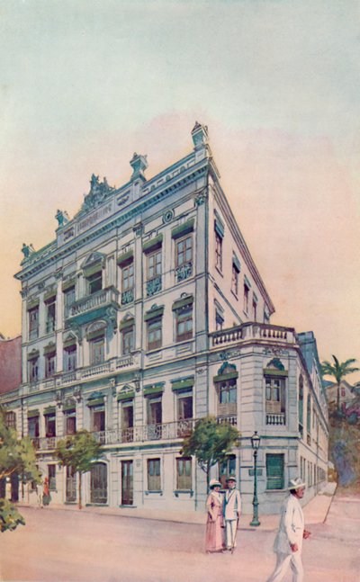 Las Oficinas Administrativas del Ferrocarril Leopoldina, frente a la Bahía de Río, 1914 de Unbekannt