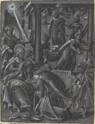 La adoración de los reyes [recto] de Unbekannt