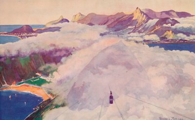 El teleférico descendiendo del Pan de Azúcar, 1914 de Unbekannt