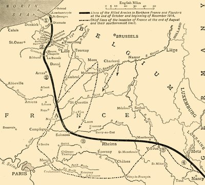 Los Ejércitos Aliados en Francia y Flandes, Primera Guerra Mundial, 1914, c1920 de Unbekannt