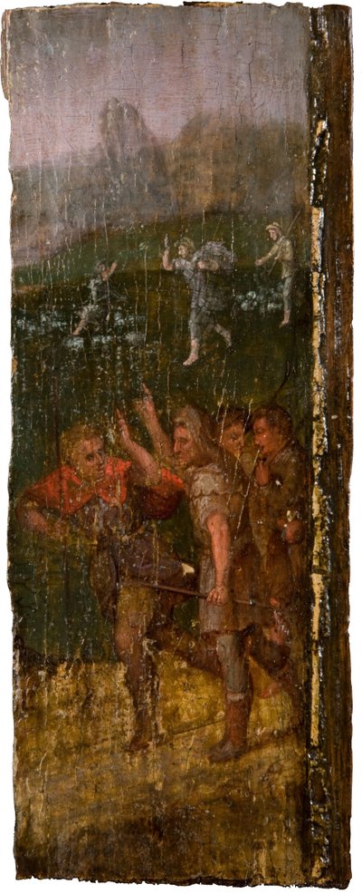 El ángel apareciendo a los pastores en el fondo, 1600 de Unbekannt
