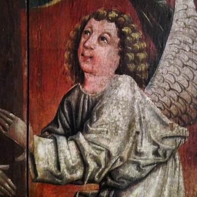 El Ángel. (detalle) del Santuario de la Santa Sangre, mediados del siglo XV de Unbekannt