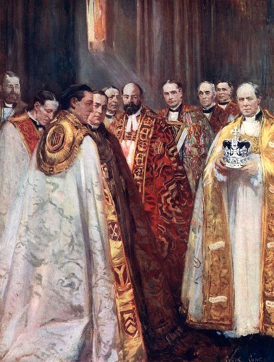 El Arzobispo de Canterbury y York, y otros prelados, la Coronación de Unbekannt