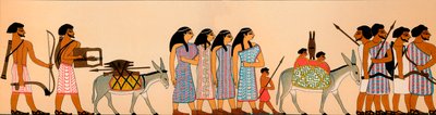 La llegada de una tribu de nómadas semitas a Egipto, 1895 a.C. de Unbekannt