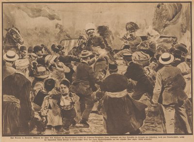 El asesinato del archiduque Francisco Fernando de Austria y su esposa en Sarajevo, 28 de junio de 1914 de Unbekannt