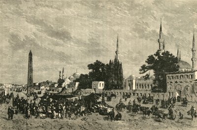 El At-Meidan - Antiguo Hipódromo - Con la Columna de Teodosio, Constantinopla, 1890 de Unbekannt