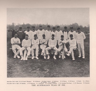 El equipo de cricket australiano de 1912 de Unbekannt