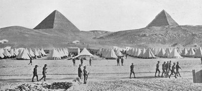 Las tropas australianas en Egipto acampadas cerca de las Pirámides, 1914 de Unbekannt