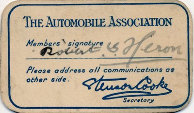La Asociación de Automóviles: Tarjeta de membresía, 1936 de Unbekannt