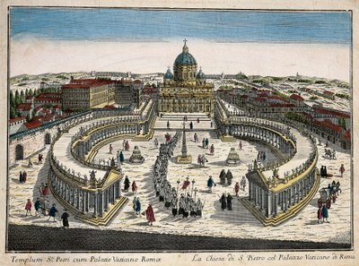 La Basílica y la Plaza de San Pedro en el Vaticano. de Unbekannt