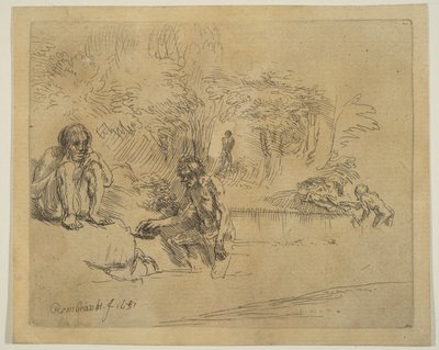 Los bañistas, 1651 de Unbekannt