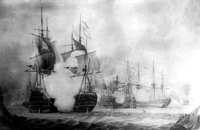 La batalla en el Cabo de San Vicente, siglo XIX de Unbekannt