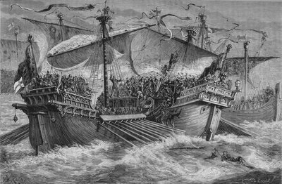 La Batalla de Dover, 24 de agosto de 1217, c1880 de Unbekannt