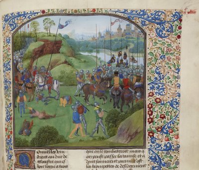 La batalla de Radcot Bridge el 19 de diciembre de 1387, ca. 1470-1475 de Unbekannt
