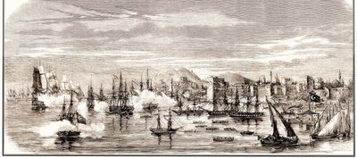 La Batalla de Sinop el 30 de noviembre de 1853, mediados del siglo XIX de Unbekannt