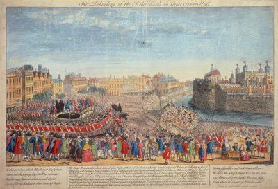 La decapitación de los señores rebeldes en Great Tower Hill, c. 1746 de Unbekannt
