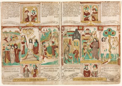 La Biblia de los Pobres Biblia Pauperum, Ejército del Faraón ahogado en el Mar Rojo de Unbekannt